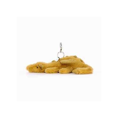 Jellycat Golden Dragon Bag Charm Australia | 150349TMR